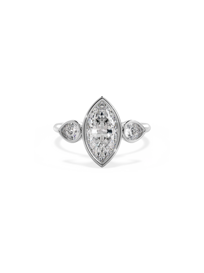 2 CT Round Three Stones Lab Grown Diamond Engagement Ring