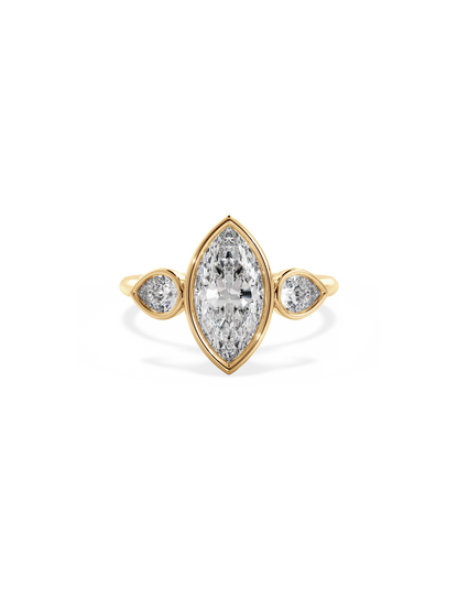 2 CT Round Three Stones Lab Grown Diamond Engagement Ring