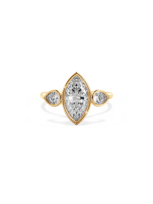 2 CT Round Three Stones Lab Grown Diamond Engagement Ring