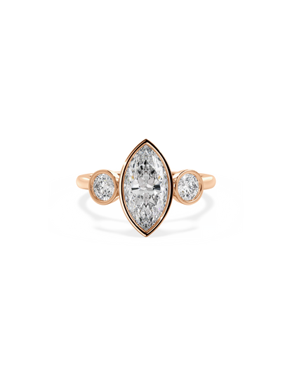 2 CT Round Three Stones Lab Grown Diamond Engagement Ring