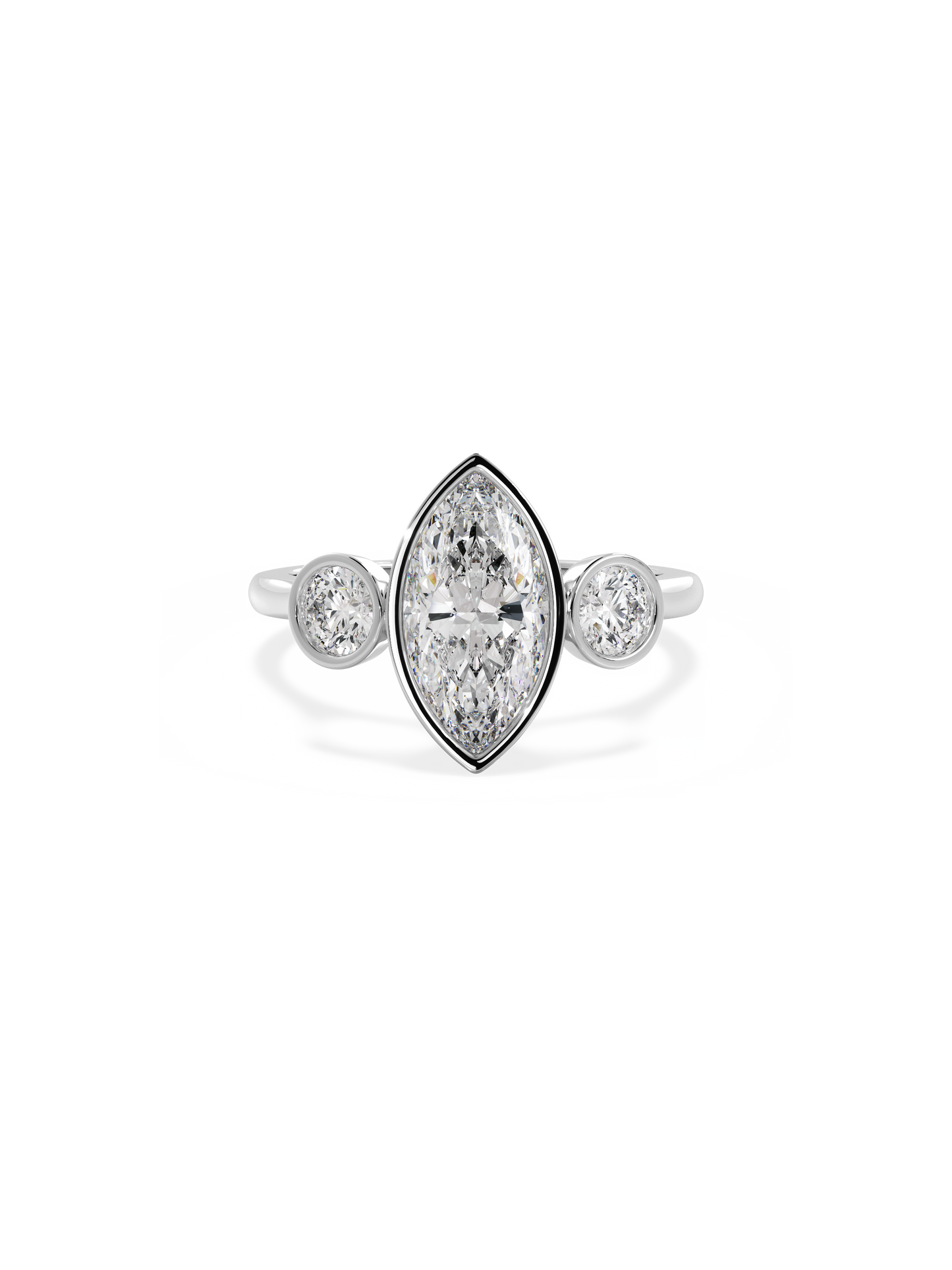 2 CT Round Three Stones Lab Grown Diamond Engagement Ring