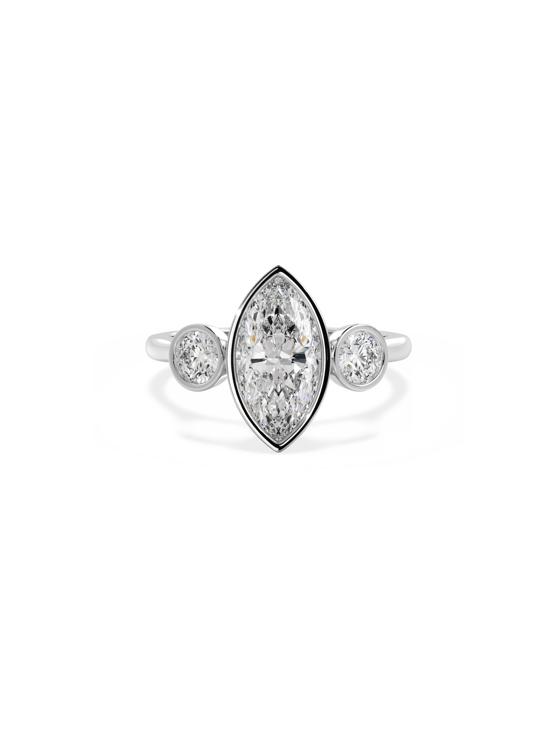 2 CT Round Three Stones Lab Grown Diamond Engagement Ring