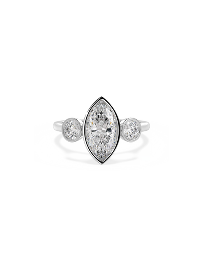 2 CT Round Three Stones Lab Grown Diamond Engagement Ring