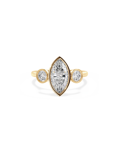 2 CT Round Three Stones Lab Grown Diamond Engagement Ring