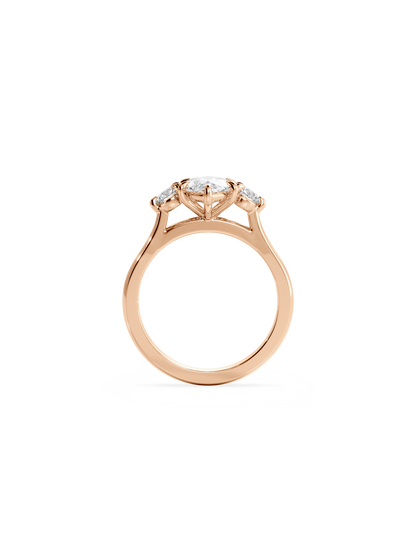 2 CT Round Three Stones Lab Grown Diamond Engagement Ring