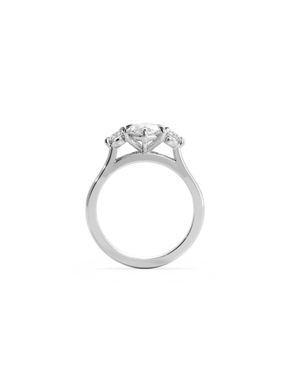 2 CT Round Three Stones Lab Grown Diamond Engagement Ring