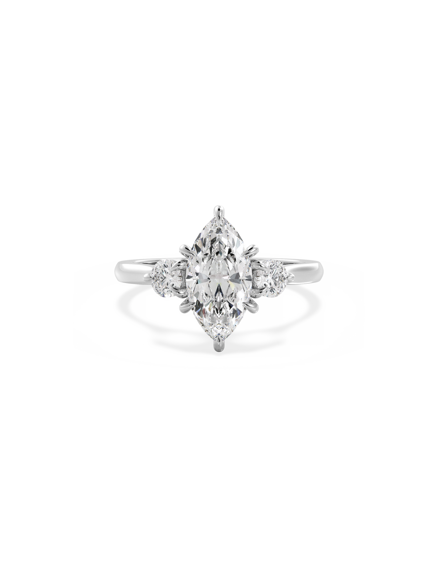 2 CT Round Three Stones Lab Grown Diamond Engagement Ring