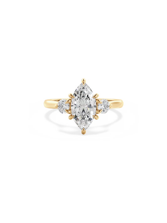 2 CT Round Three Stones Lab Grown Diamond Engagement Ring