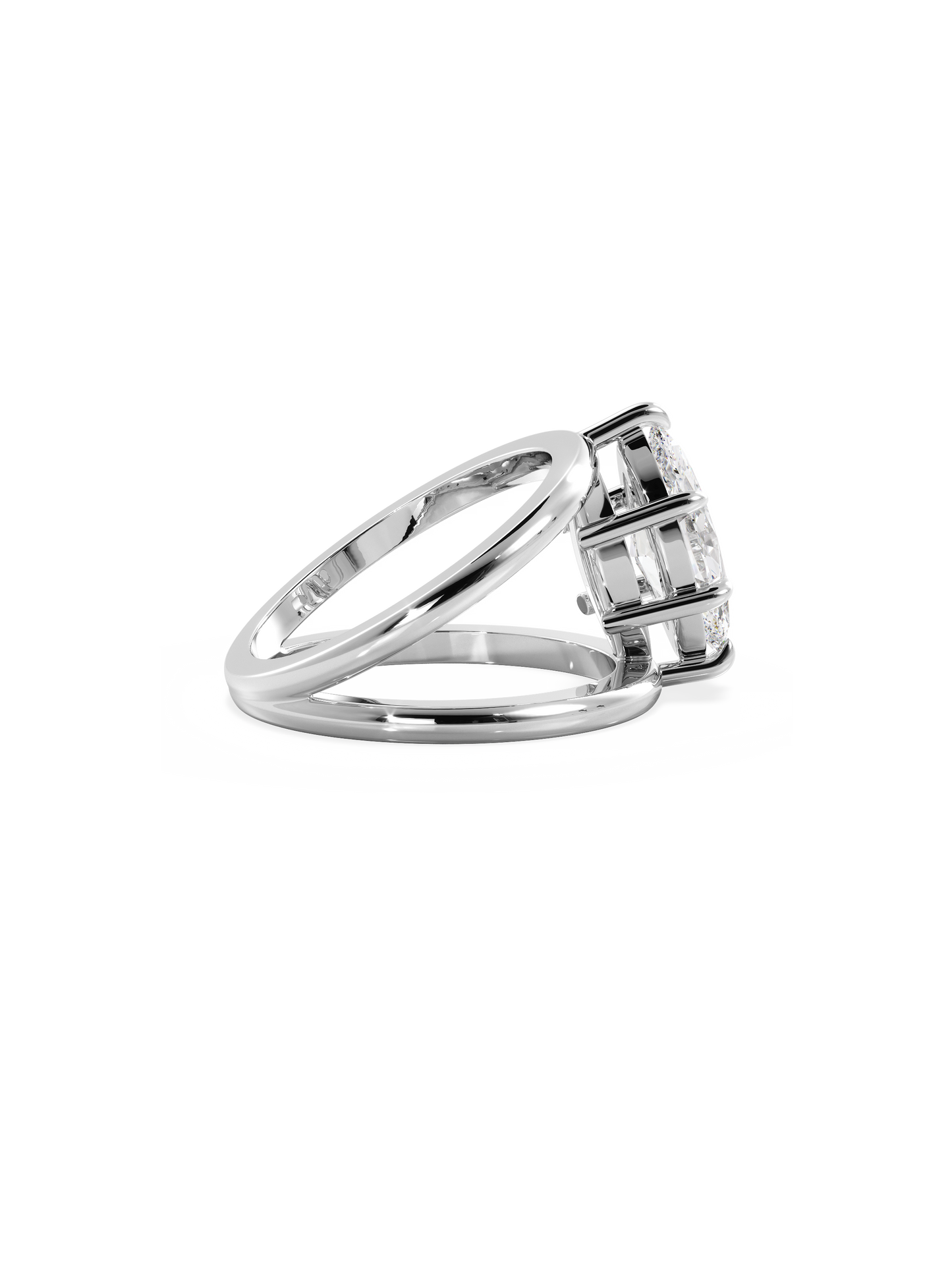 2 CT Round Three Stones Lab Grown Diamond Engagement Ring