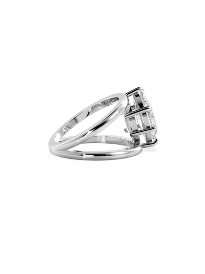 2 CT Round Three Stones Lab Grown Diamond Engagement Ring