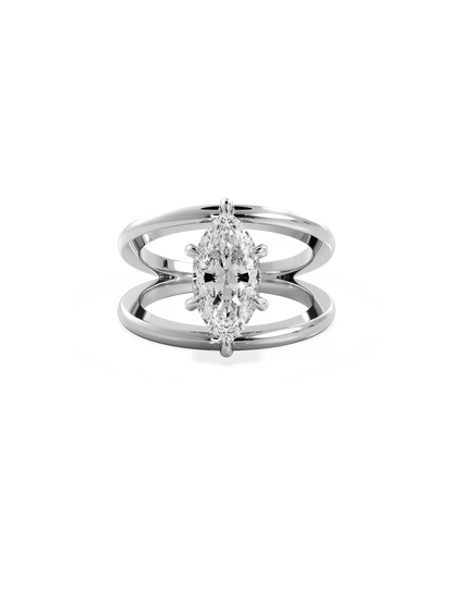 2 CT Round Three Stones Lab Grown Diamond Engagement Ring