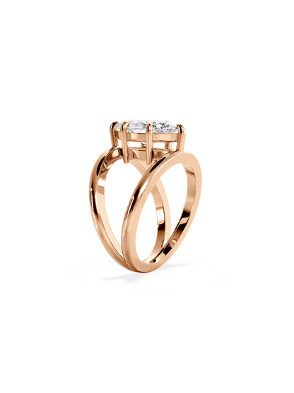 2 CT Round Three Stones Lab Grown Diamond Engagement Ring