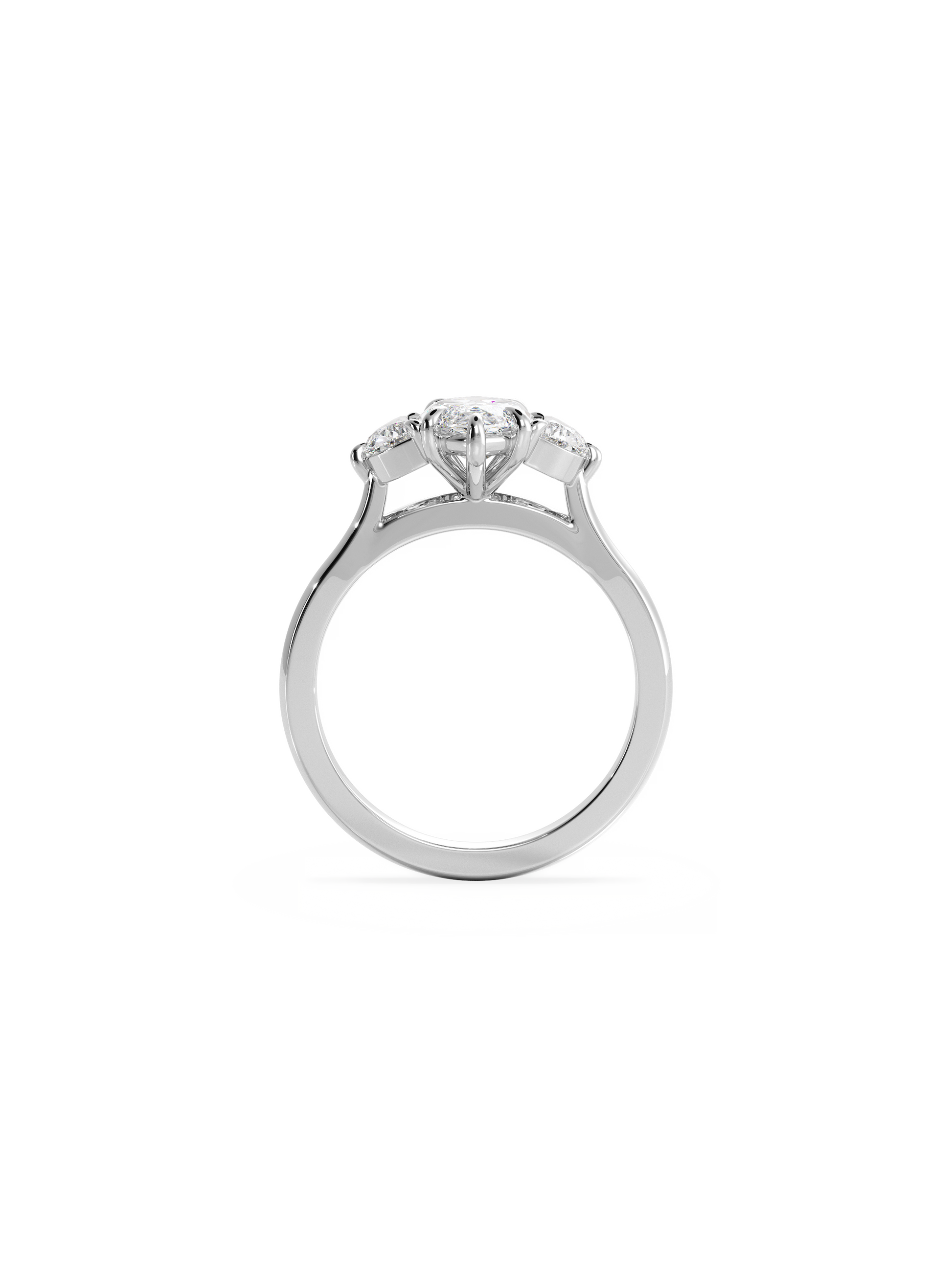 2 CT Round Three Stones Lab Grown Diamond Engagement Ring
