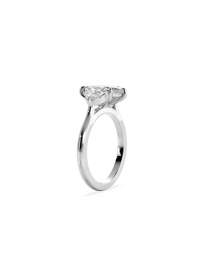 2 CT Round Three Stones Lab Grown Diamond Engagement Ring