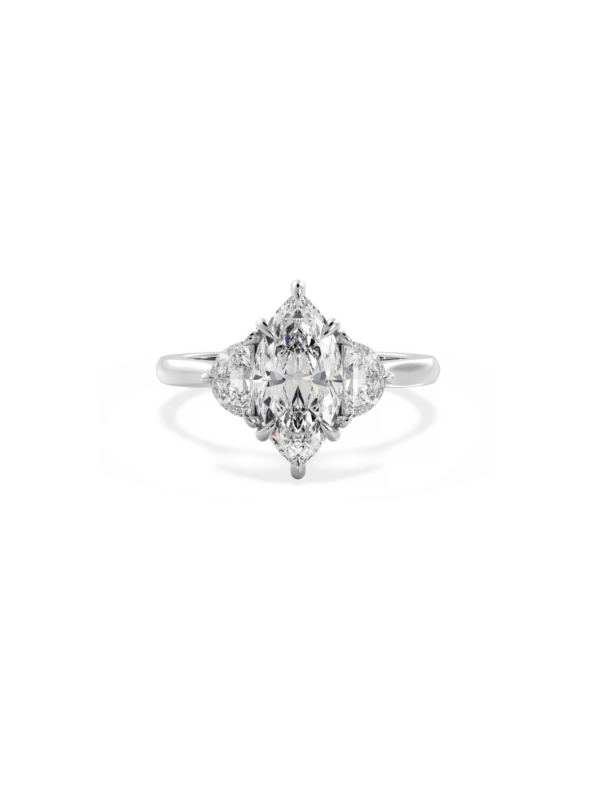 2 CT Round Three Stones Lab Grown Diamond Engagement Ring