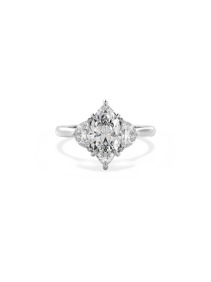 2 CT Round Three Stones Lab Grown Diamond Engagement Ring