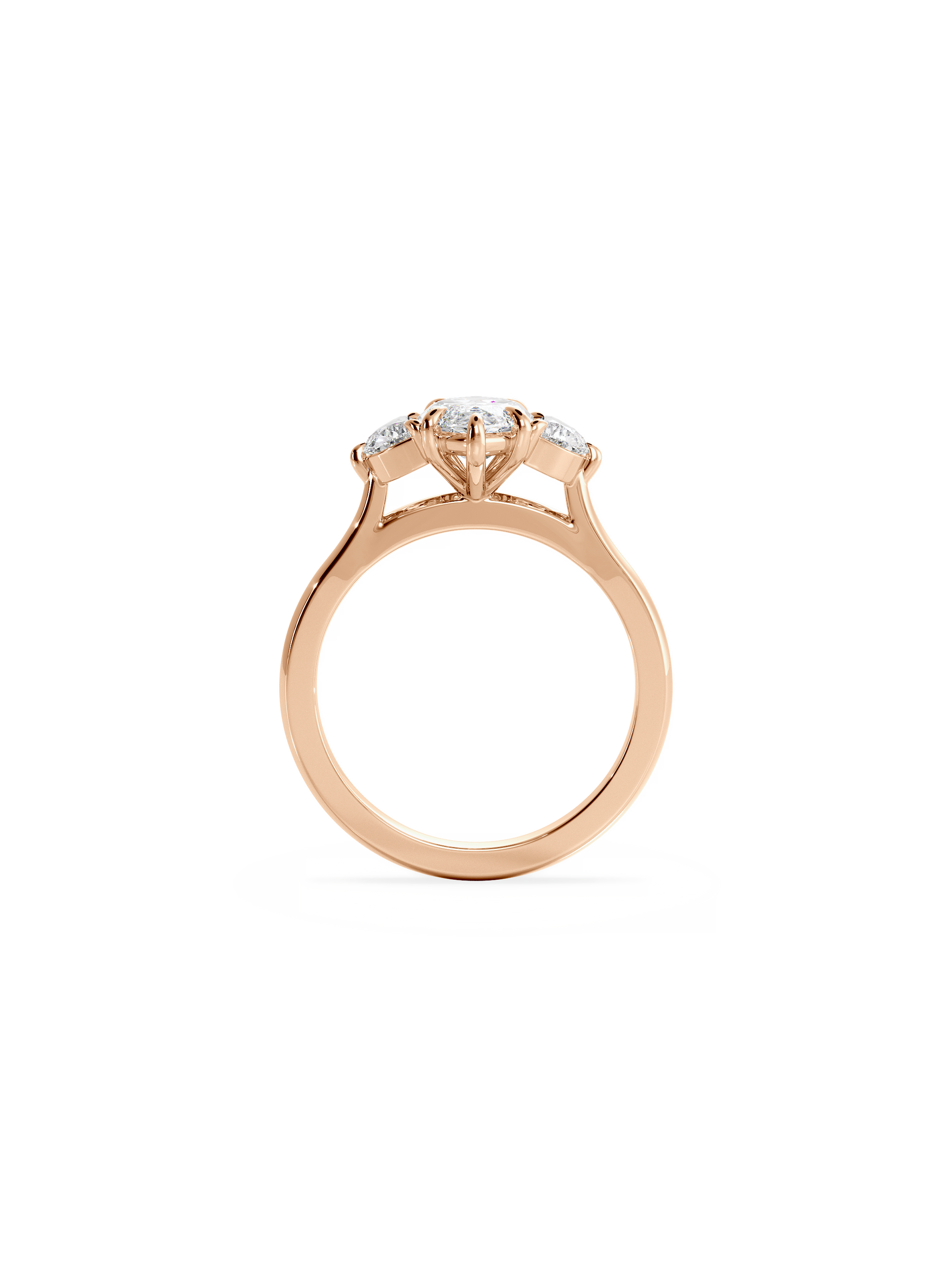 2 CT Round Three Stones Lab Grown Diamond Engagement Ring
