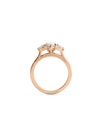 2 CT Round Three Stones Lab Grown Diamond Engagement Ring