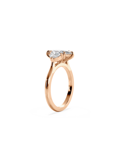 2 CT Round Three Stones Lab Grown Diamond Engagement Ring