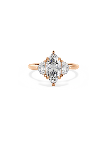 2 CT Round Three Stones Lab Grown Diamond Engagement Ring