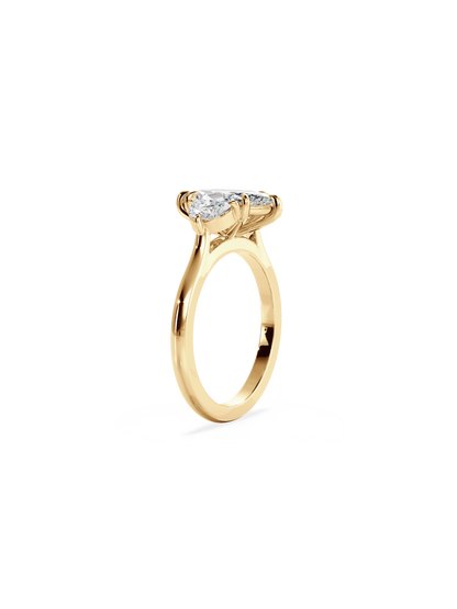 2 CT Round Three Stones Lab Grown Diamond Engagement Ring