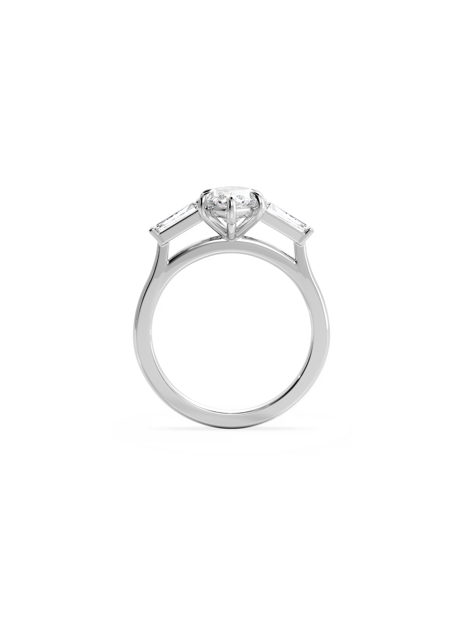 2 CT Round Three Stones Lab Grown Diamond Engagement Ring