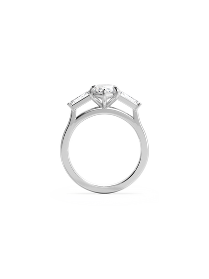 2 CT Round Three Stones Lab Grown Diamond Engagement Ring
