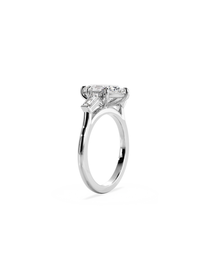 2 CT Round Three Stones Lab Grown Diamond Engagement Ring