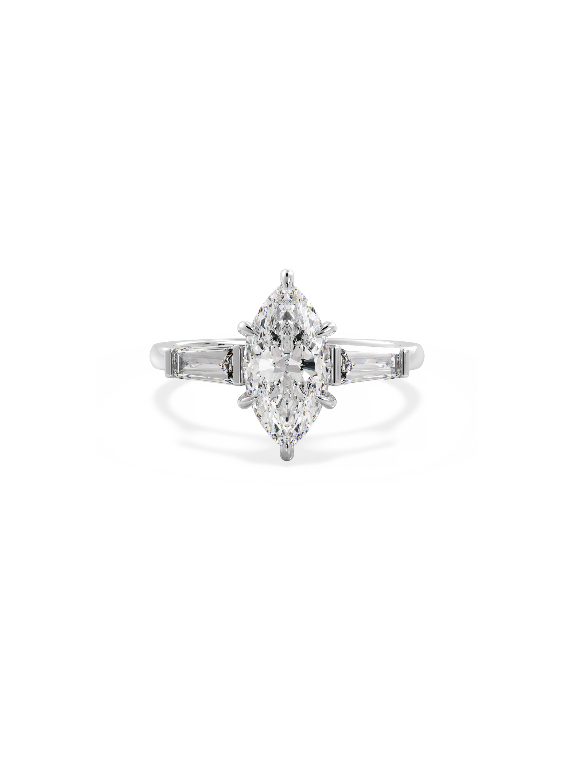 2 CT Round Three Stones Lab Grown Diamond Engagement Ring