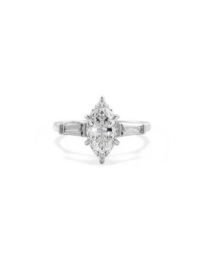 2 CT Round Three Stones Lab Grown Diamond Engagement Ring
