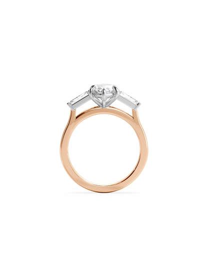 2 CT Round Three Stones Lab Grown Diamond Engagement Ring
