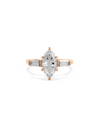 2 CT Round Three Stones Lab Grown Diamond Engagement Ring