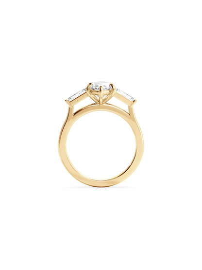 2 CT Round Three Stones Lab Grown Diamond Engagement Ring