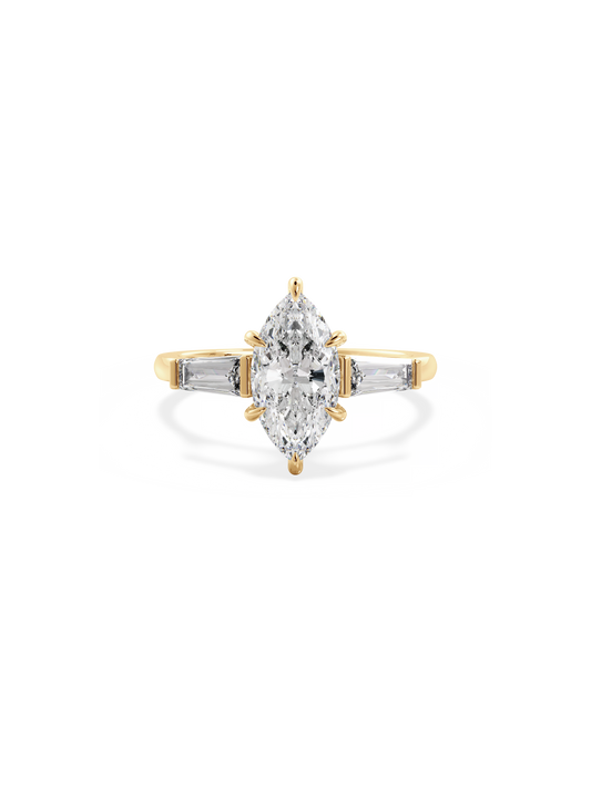2 CT Round Three Stones Lab Grown Diamond Engagement Ring
