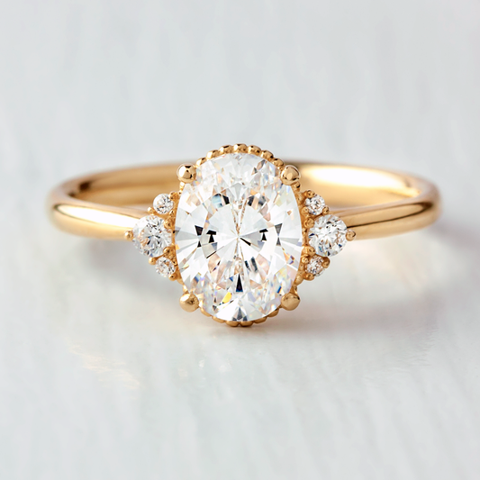 2 CT Round Three Stones Lab Grown Diamond Engagement Ring