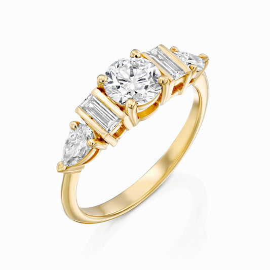2 CT Round Three Stones Lab Grown Diamond Engagement Ring
