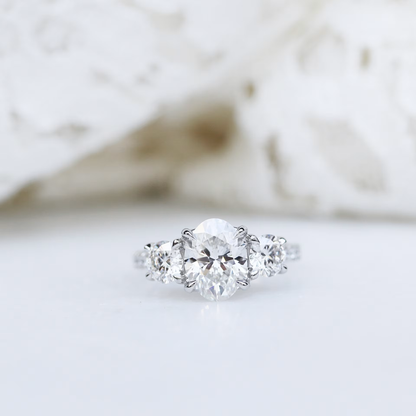 Marquise Cut Cluster Styled Lab Grown Diamond Engagement Ring