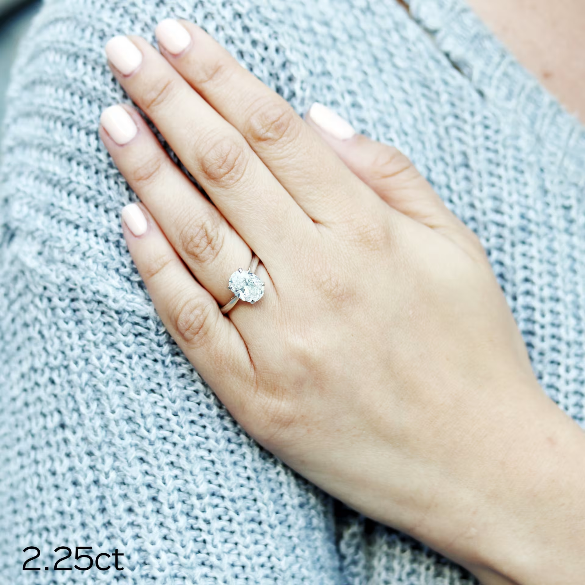 Marquise Cut Cluster Styled Lab Grown Diamond Engagement Ring