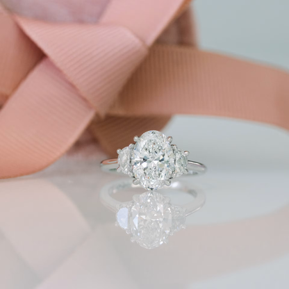 Marquise Cut Cluster Styled Lab Grown Diamond Engagement Ring