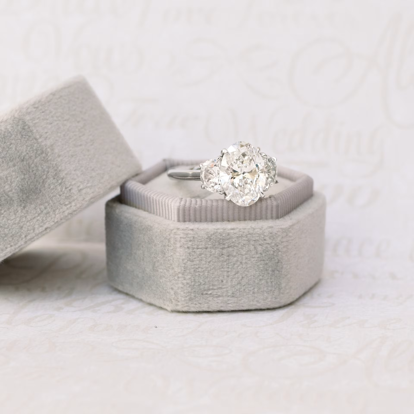 Marquise Cut Cluster Styled Lab Grown Diamond Engagement Ring