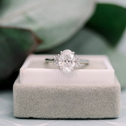 Marquise Cut Cluster Styled Lab Grown Diamond Engagement Ring