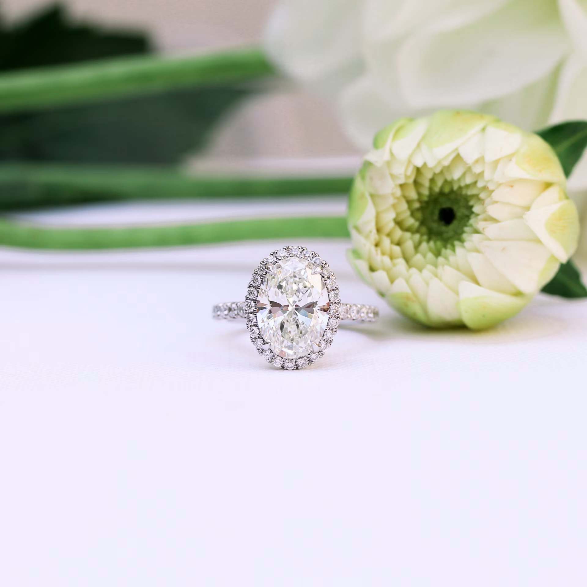 Marquise Cut Cluster Styled Lab Grown Diamond Engagement Ring