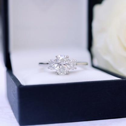 Marquise Cut Cluster Styled Lab Grown Diamond Engagement Ring