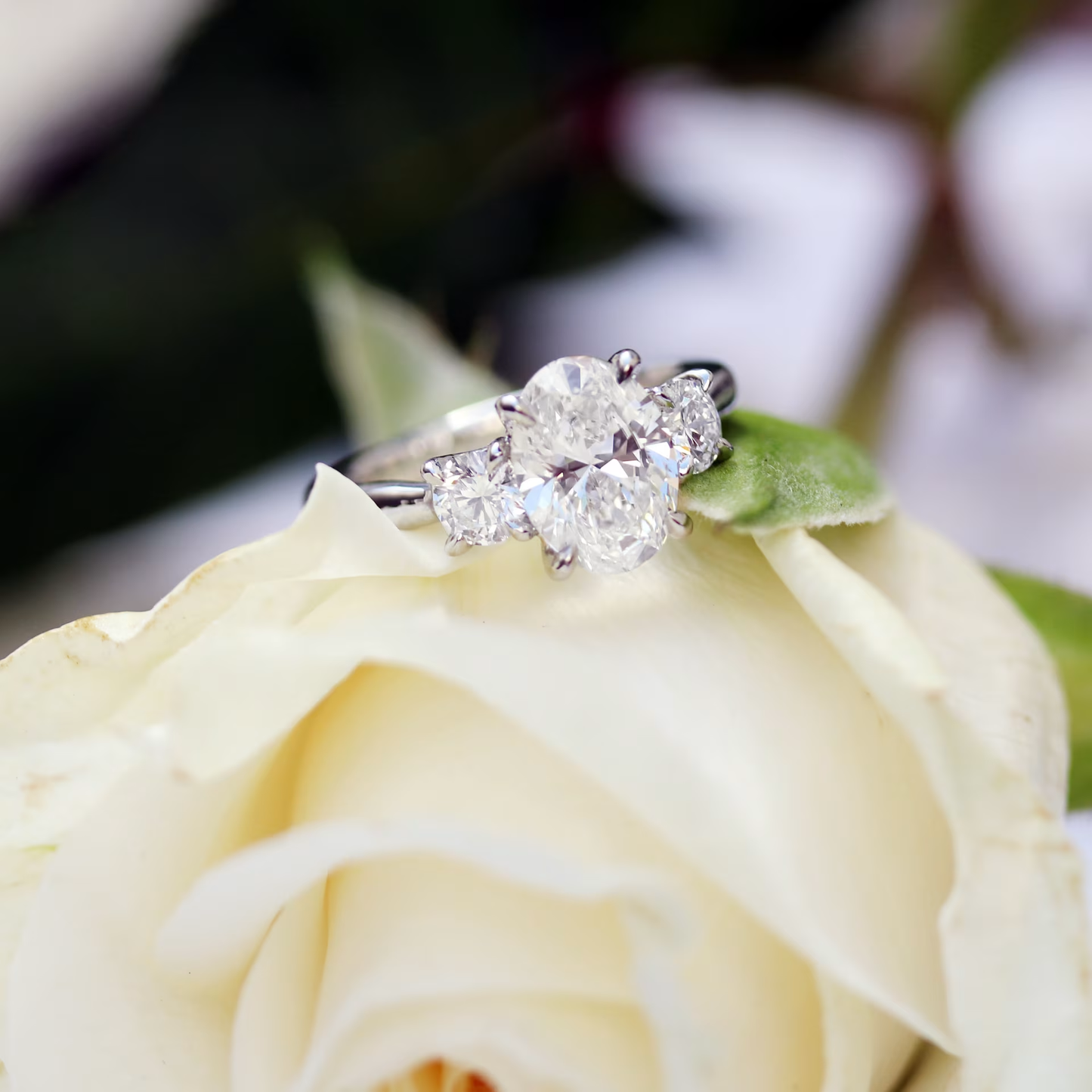 Marquise Cut Cluster Styled Lab Grown Diamond Engagement Ring
