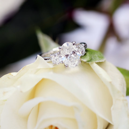 Marquise Cut Cluster Styled Lab Grown Diamond Engagement Ring