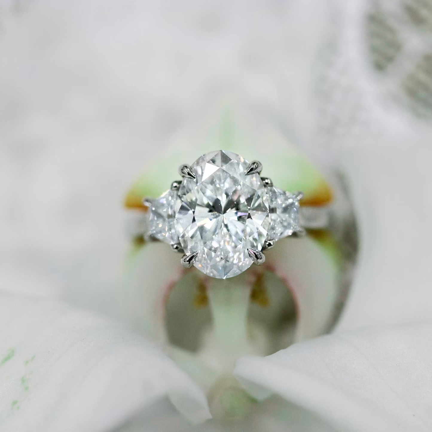Marquise Cut Cluster Styled Lab Grown Diamond Engagement Ring