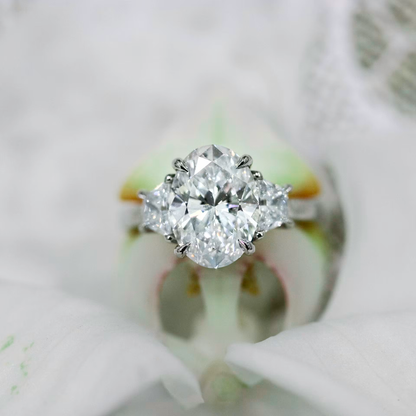 Marquise Cut Cluster Styled Lab Grown Diamond Engagement Ring