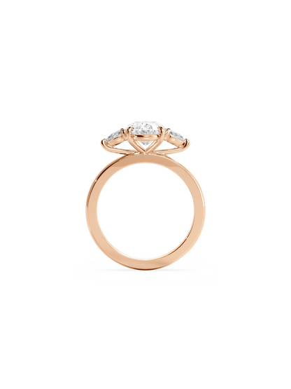 2 CT Round Three Stones Lab Grown Diamond Engagement Ring