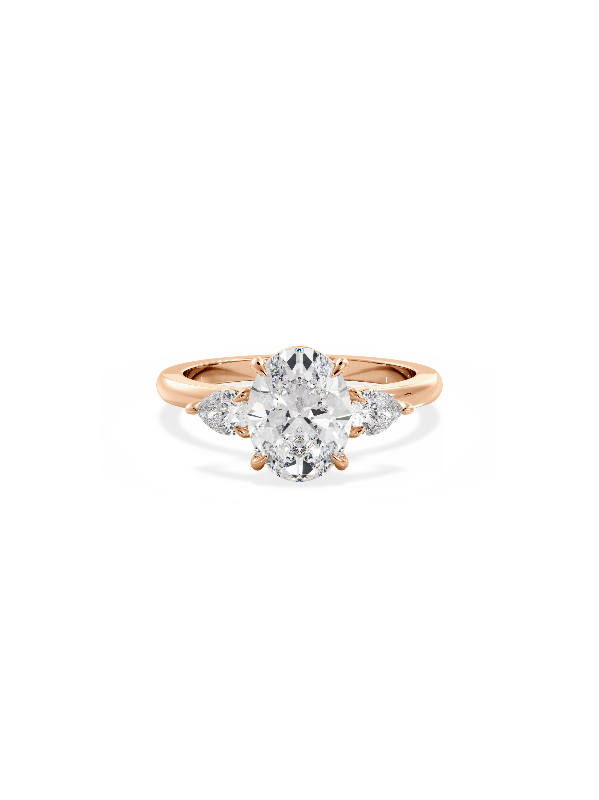2 CT Round Three Stones Lab Grown Diamond Engagement Ring