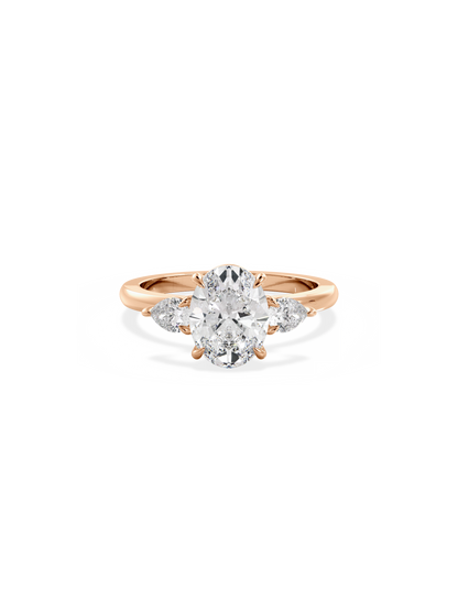 2 CT Round Three Stones Lab Grown Diamond Engagement Ring